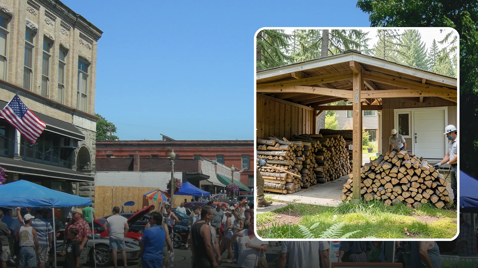 Stacked Delivery in Snohomish, Snohomish County, WA - Firewood delivered and neatly stacked where you want it, ready for use.