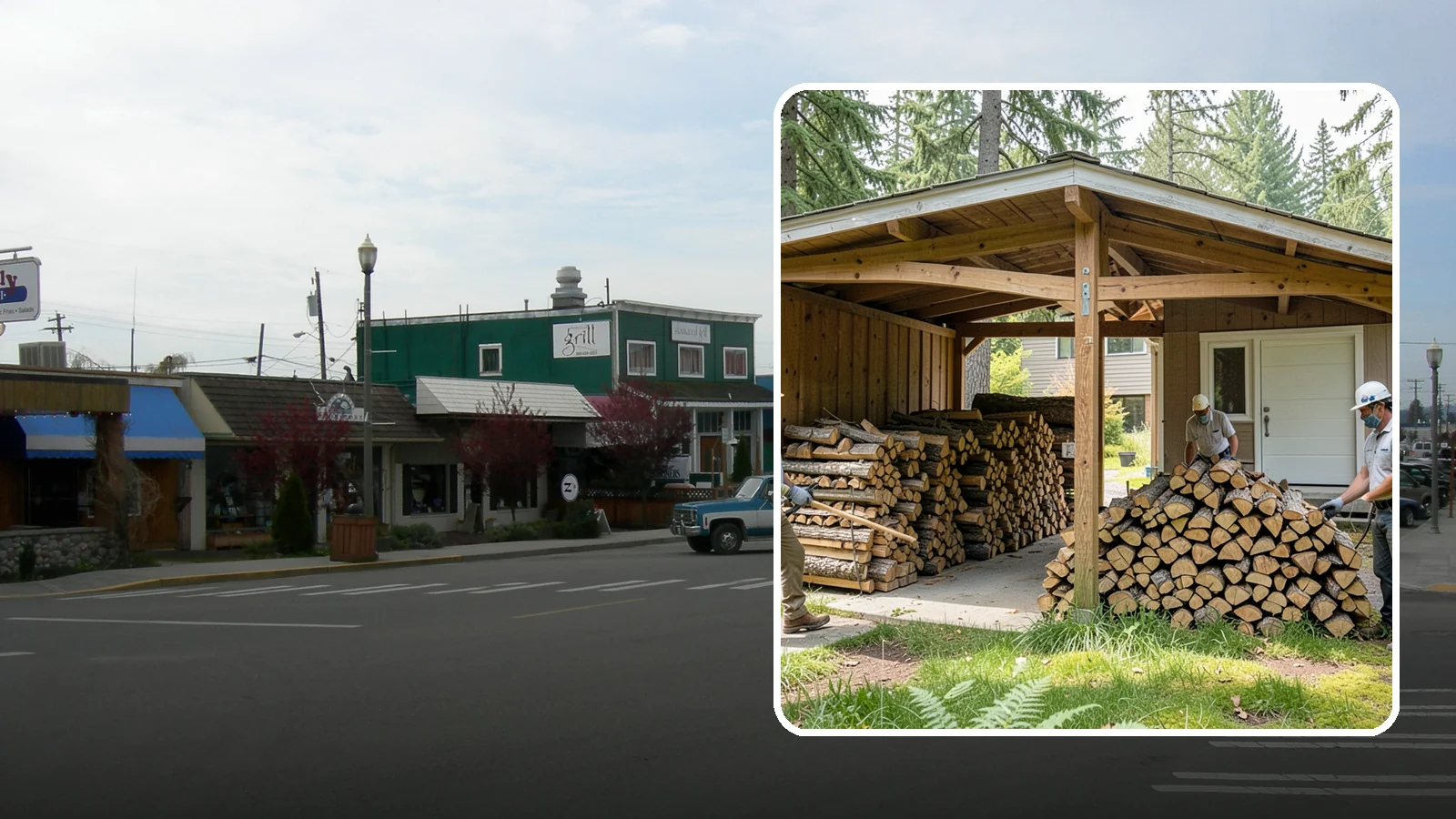 Stacked Delivery in Stanwood, Snohomish County, WA - Firewood delivered and neatly stacked where you want it, ready for use.