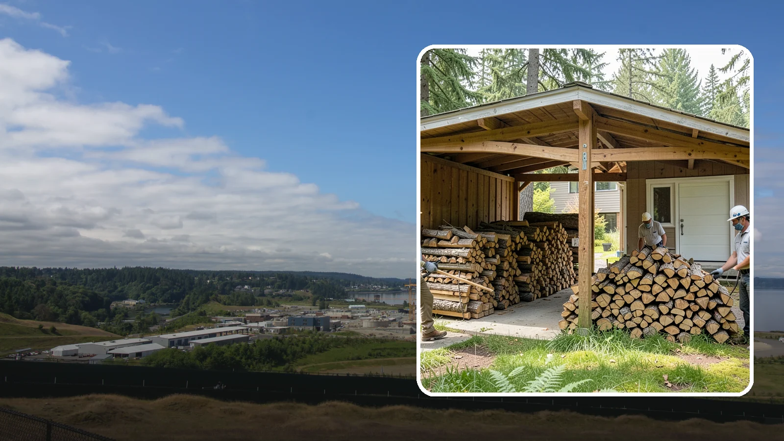 Stacked Delivery in University Place, Pierce County, WA - Firewood delivered and neatly stacked where you want it, ready for use.