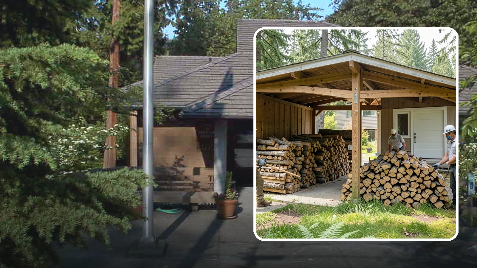 Stacked Delivery in Yarrow Point, King County, WA - Firewood delivered and neatly stacked where you want it, ready for use.
