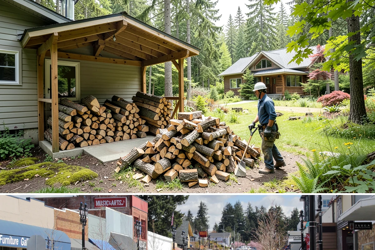 Storm Salvage Firewood in Bothell, King County, WA - Salvage supply peaks after fall and winter storm seasons, when downed wood is most plentiful for processing.