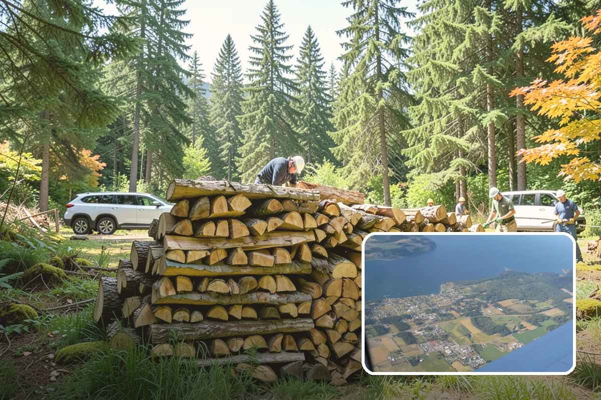 Storm Salvage Firewood in Coupeville, Island County, WA - Turns storm-downed trees into usable firewood