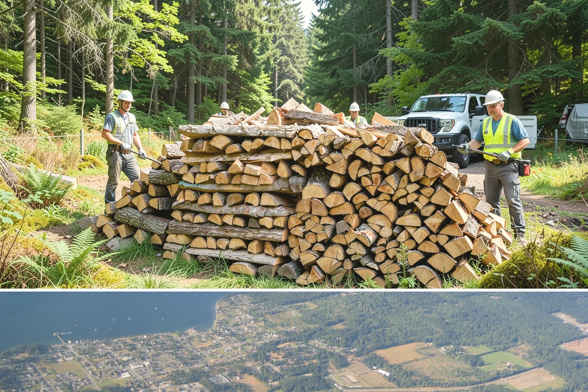 Storm Salvage Firewood in Coupeville, Island County, WA - Salvage supply peaks after fall and winter storm seasons, when downed wood is most plentiful for processing.