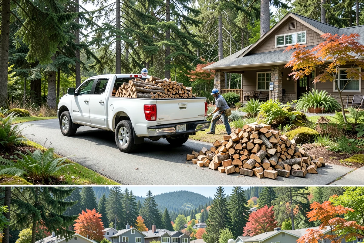 Storm Salvage Firewood in Fircrest, Pierce County, WA - Salvage supply peaks after fall and winter storm seasons, when downed wood is most plentiful for processing.