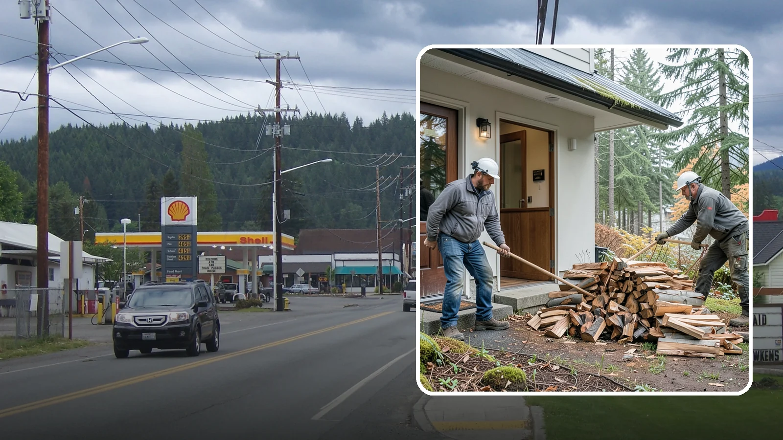 Storm Salvage Firewood in Granite Falls, Snohomish County, WA - We salvage wood from storm-downed trees across the Northwest and process it into firewood you can burn.