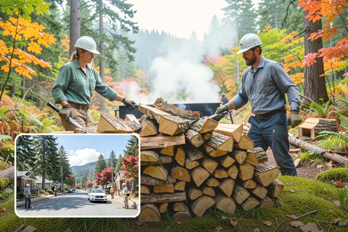 Storm Salvage Firewood in Hunts Point, King County, WA - Turns storm-downed trees into usable firewood