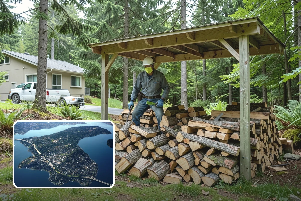 Storm Salvage Firewood in Mercer Island, King County, WA - Turns storm-downed trees into usable firewood