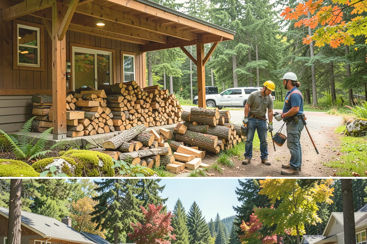 Storm Salvage Firewood in Orting, Pierce County, WA - Salvage supply peaks after fall and winter storm seasons, when downed wood is most plentiful for processing.