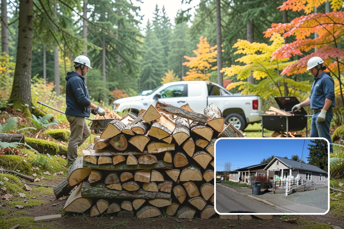 Storm Salvage Firewood in South Prairie, Pierce County, WA - Turns storm-downed trees into usable firewood