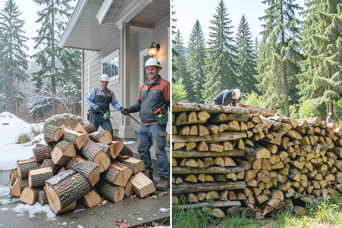 Storm Salvage Firewood in Wilkeson, Pierce County, WA - Salvage suitable wood from storm-downed trees