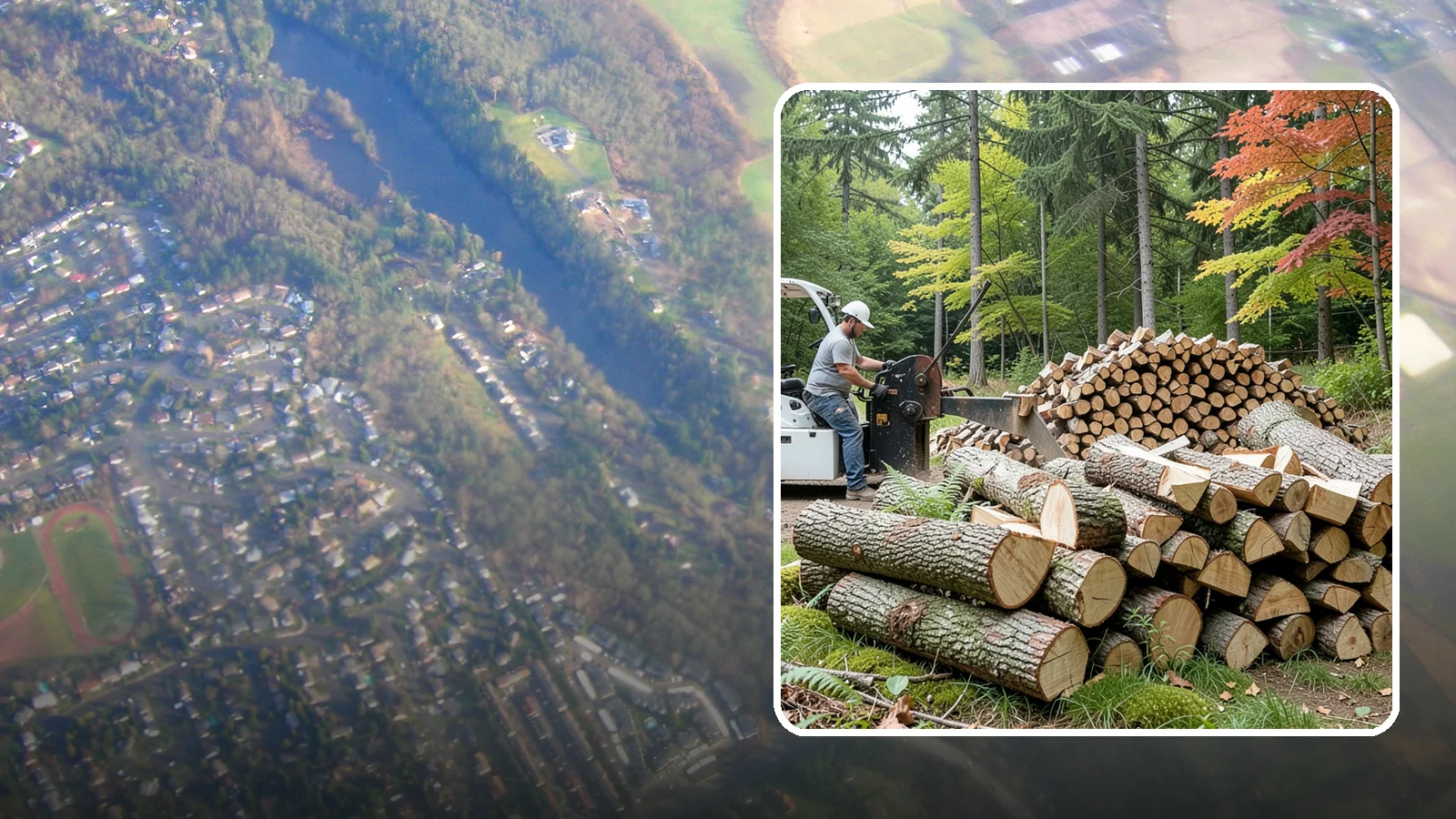 Storm Wood Processing in Algona, King County, WA - We process storm-downed trees and limbs into stacked, usable firewood.