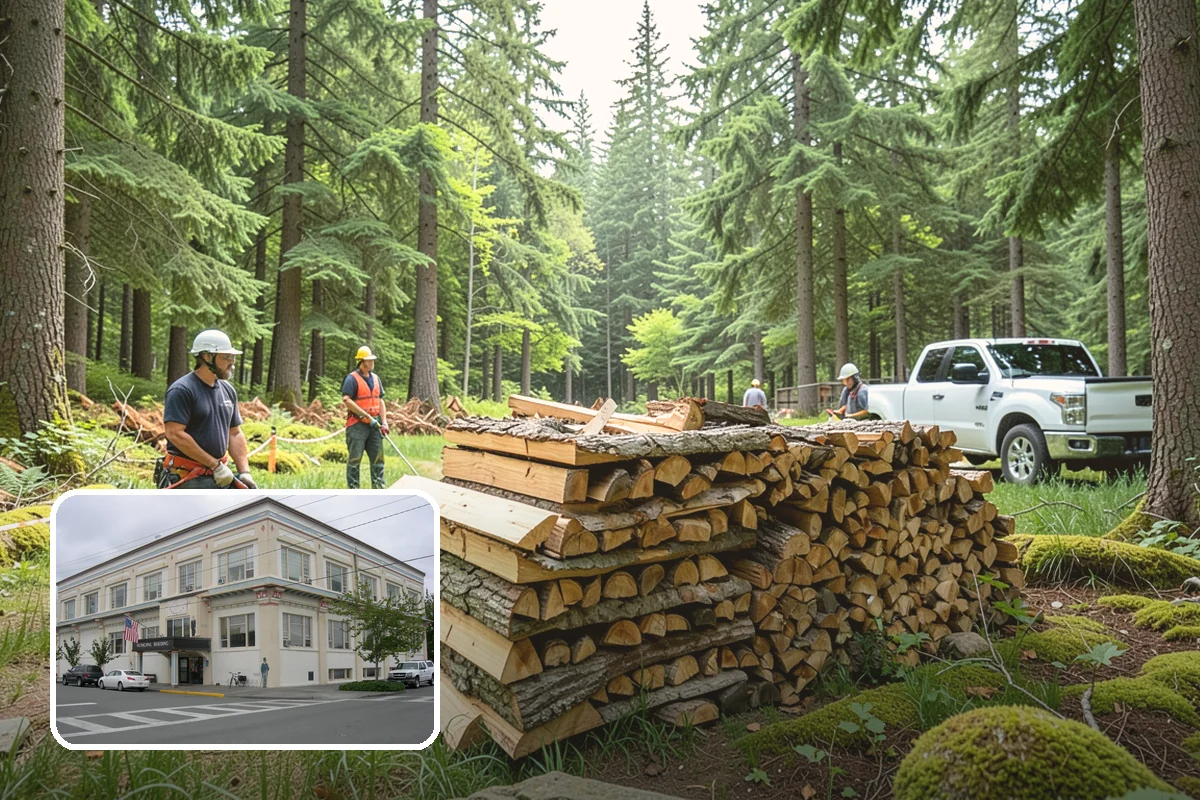 Storm Wood Processing in Anacortes, Skagit County, WA - Recovers value from storm-damaged trees