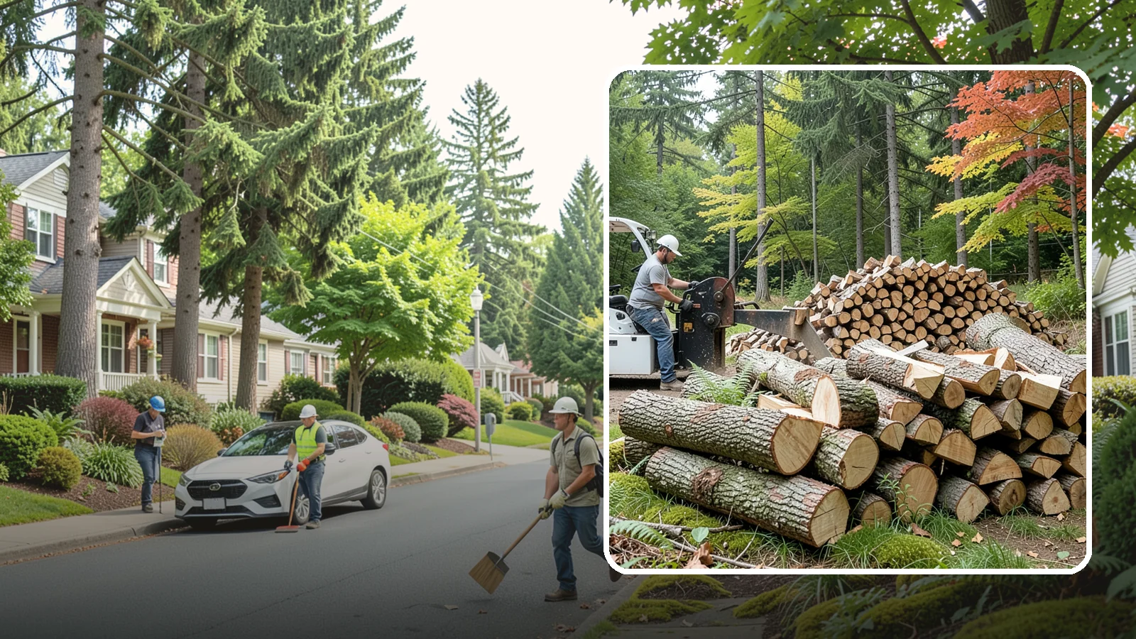 Storm Wood Processing in Beaux Arts Village, King County, WA - We process storm-downed trees and limbs into stacked, usable firewood.