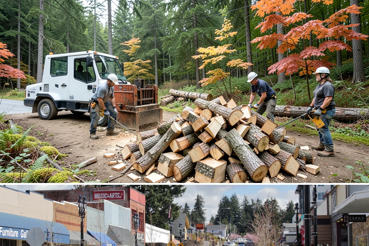 Storm Wood Processing in Bothell, King County, WA - Demand spikes after fall and winter windstorms, so call promptly once a storm passes for faster scheduling.