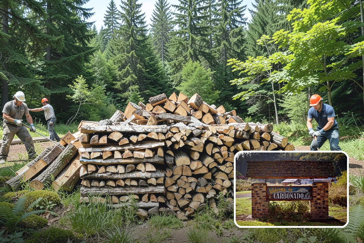 Storm Wood Processing in Carbonado, Pierce County, WA - Recovers value from storm-damaged trees