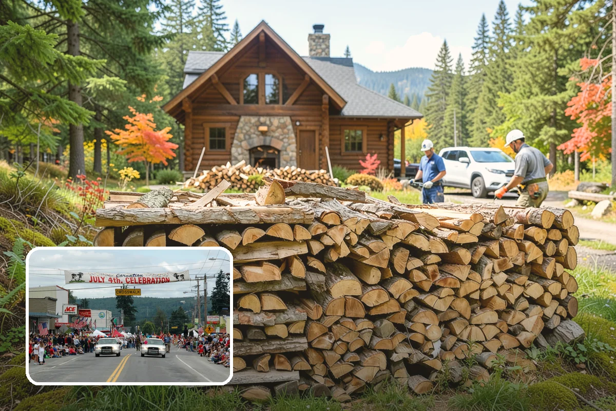 Storm Wood Processing in Carnation, King County, WA - Recovers value from storm-damaged trees