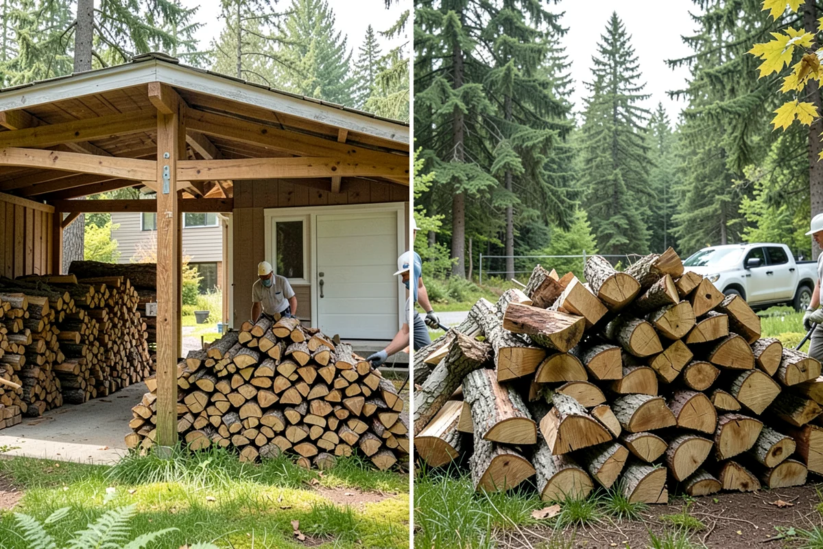 Storm Wood Processing in Clyde Hill, King County, WA - We survey the storm damage on-site