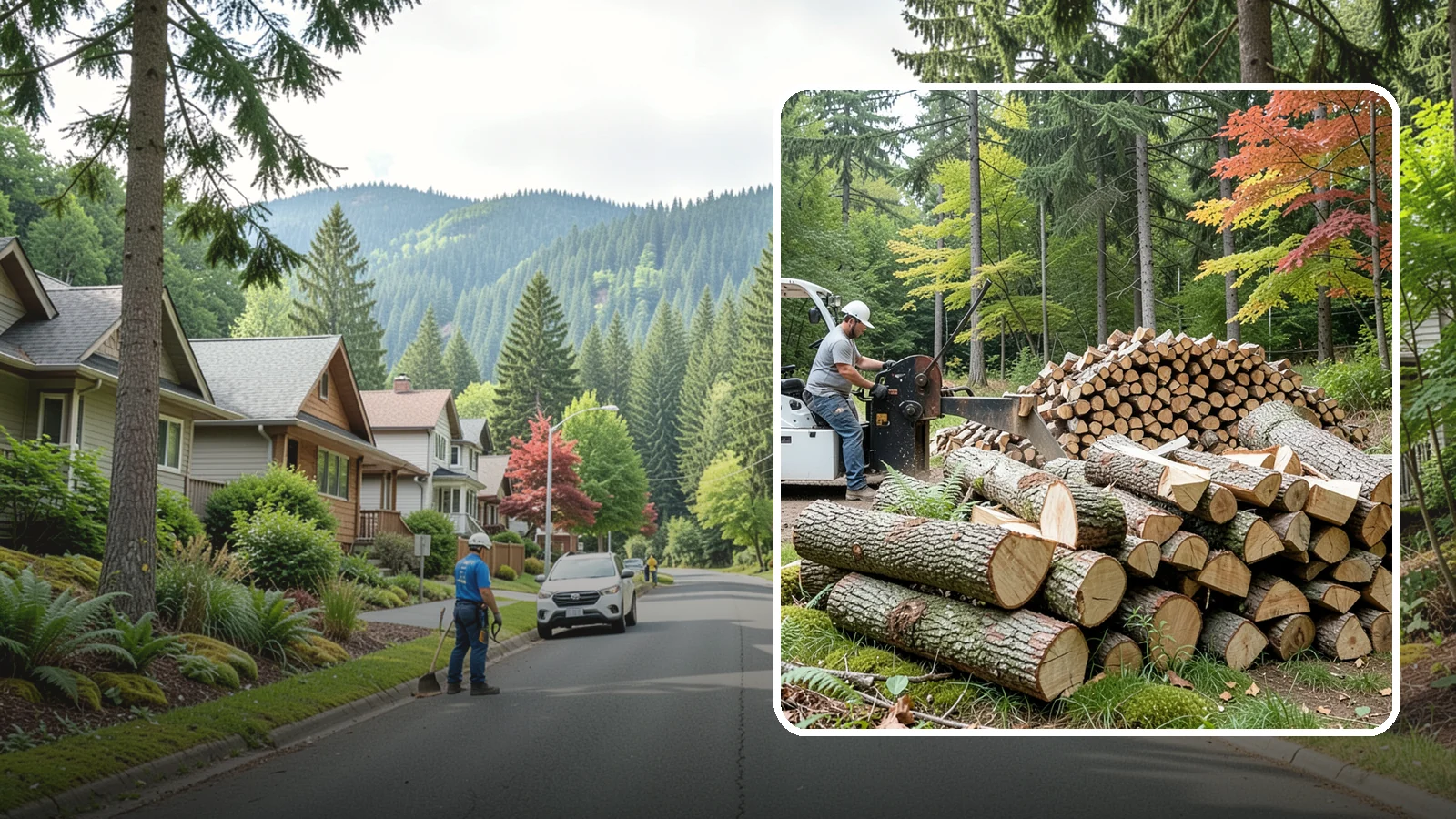 Storm Wood Processing in Darrington, WA - We process storm-downed trees and limbs into stacked, usable firewood.