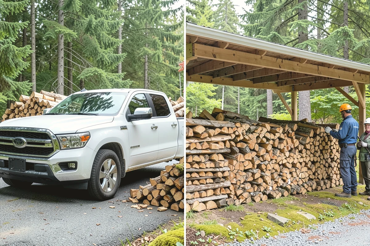 Storm Wood Processing in Duvall, King County, WA - We survey the storm damage on-site
