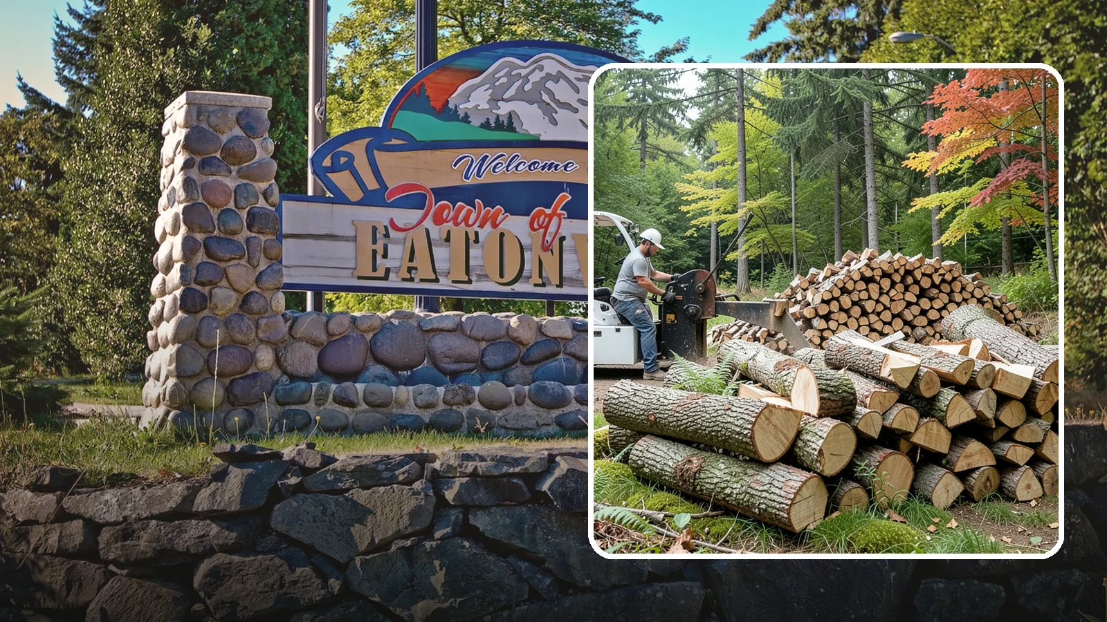 Storm Wood Processing in Eatonville, WA - We process storm-downed trees and limbs into stacked, usable firewood.