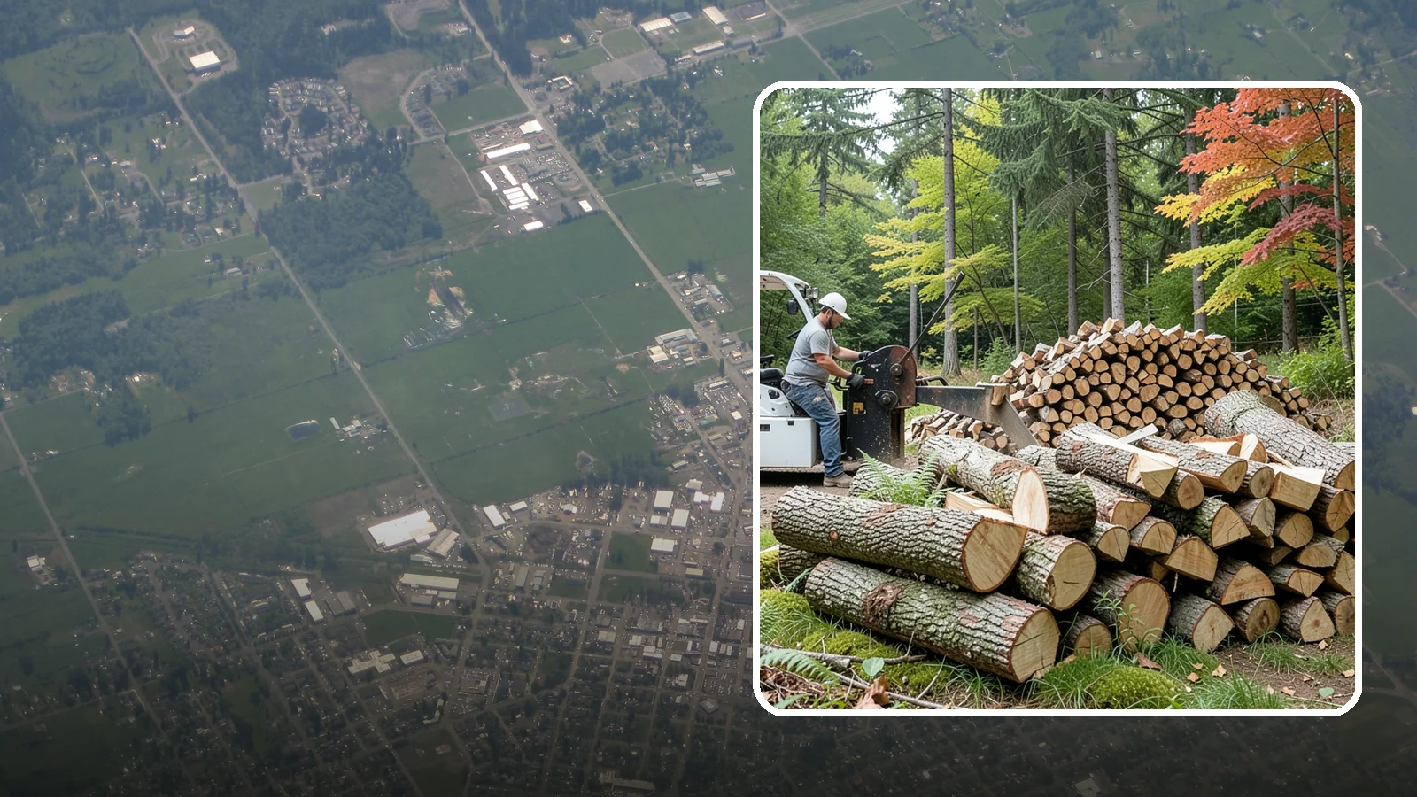 Storm Wood Processing in Enumclaw, King County, WA - We process storm-downed trees and limbs into stacked, usable firewood.
