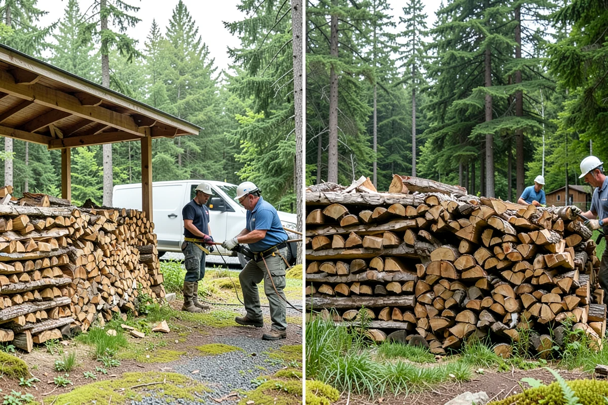 Storm Wood Processing in Federal Way, King County, WA - We survey the storm damage on-site