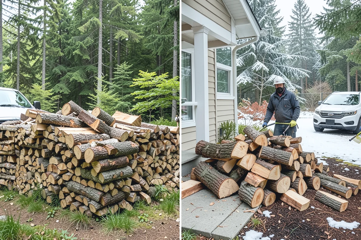 Storm Wood Processing in Hamilton, Skagit County, WA - We survey the storm damage on-site
