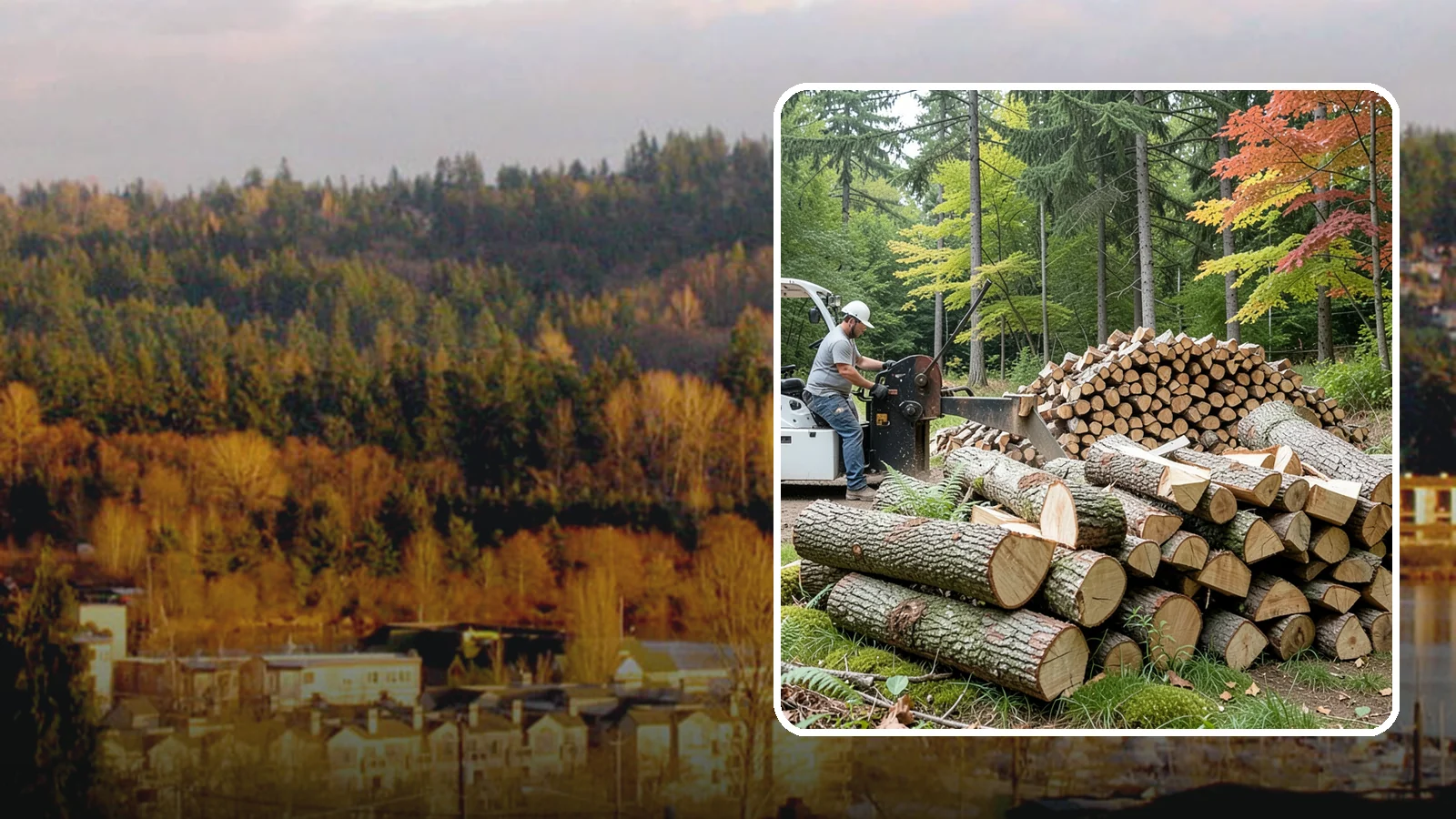 Storm Wood Processing in Kenmore, King County, WA - We process storm-downed trees and limbs into stacked, usable firewood.