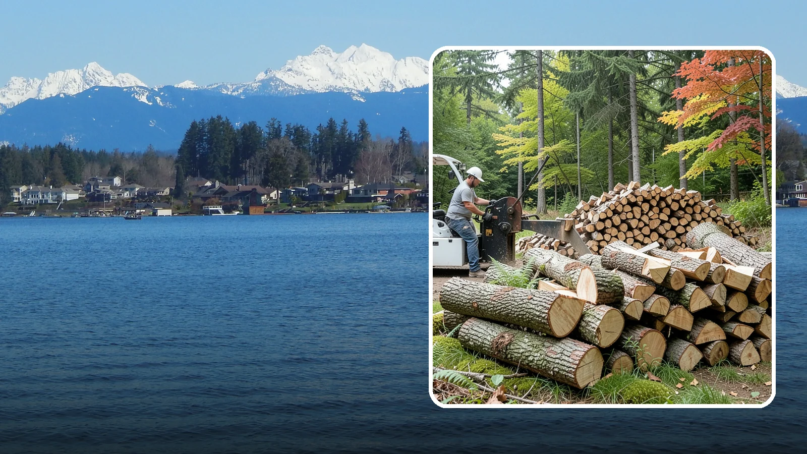 Storm Wood Processing in Lake Stevens, Snohomish County, WA - We process storm-downed trees and limbs into stacked, usable firewood.