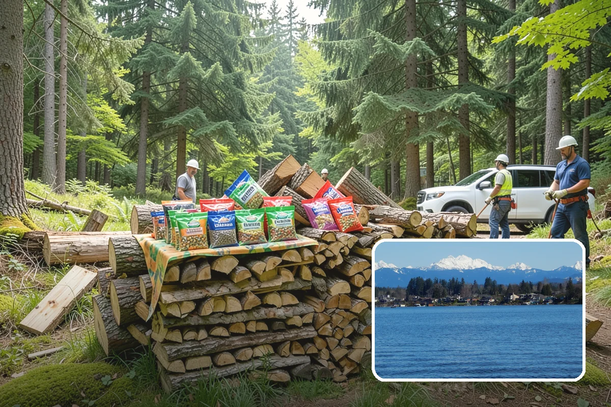 Storm Wood Processing in Lake Stevens, Snohomish County, WA - Recovers value from storm-damaged trees