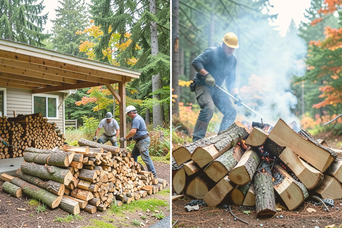 Storm Wood Processing in Langley, WA - We survey the storm damage on-site