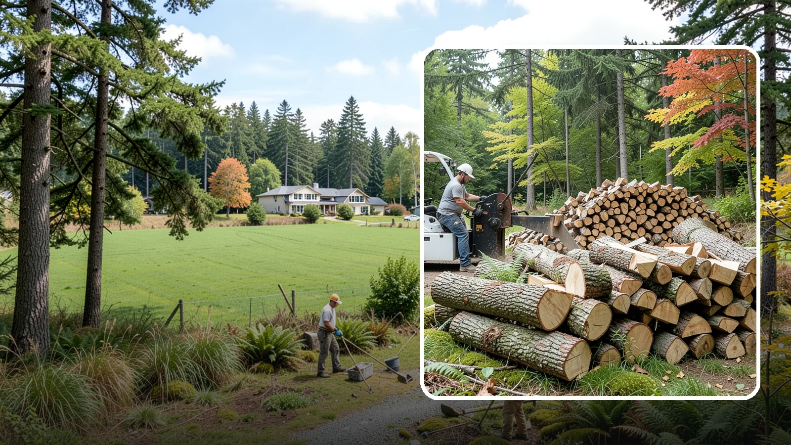Storm Wood Processing in Lyman, Skagit County, WA - We process storm-downed trees and limbs into stacked, usable firewood.