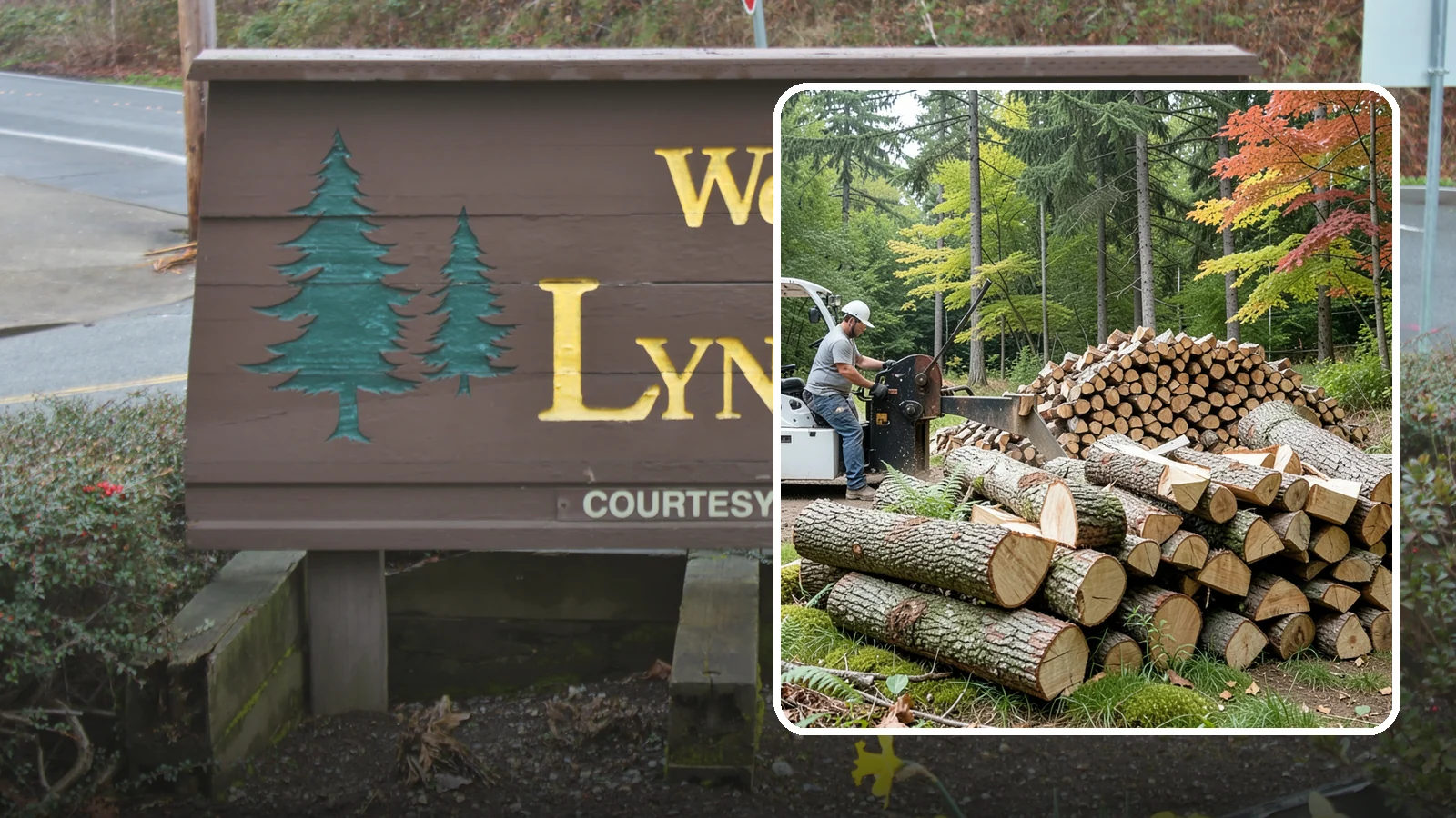 Storm Wood Processing in Lynnwood, Snohomish County, WA - We process storm-downed trees and limbs into stacked, usable firewood.