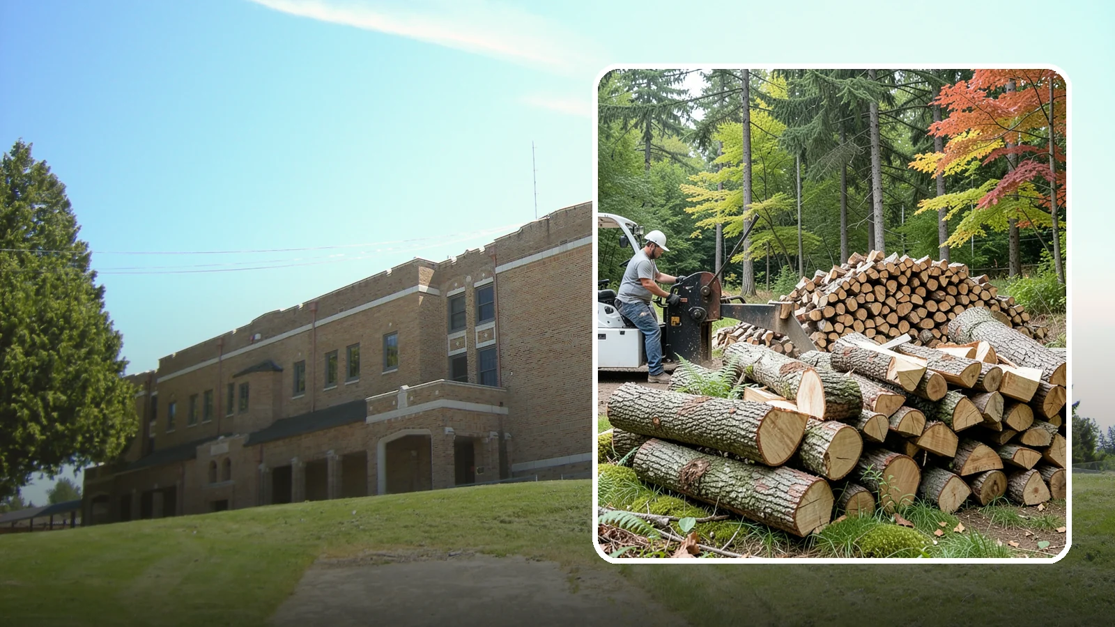 Storm Wood Processing in Maple Valley, King County, WA - We process storm-downed trees and limbs into stacked, usable firewood.