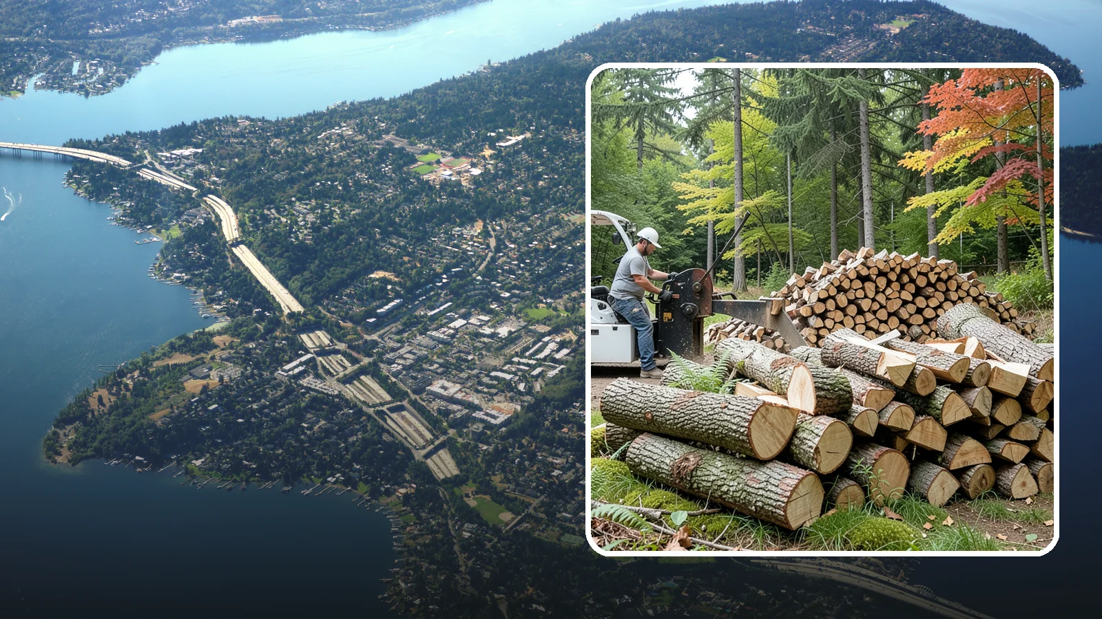 Storm Wood Processing in Mercer Island, King County, WA - We process storm-downed trees and limbs into stacked, usable firewood.