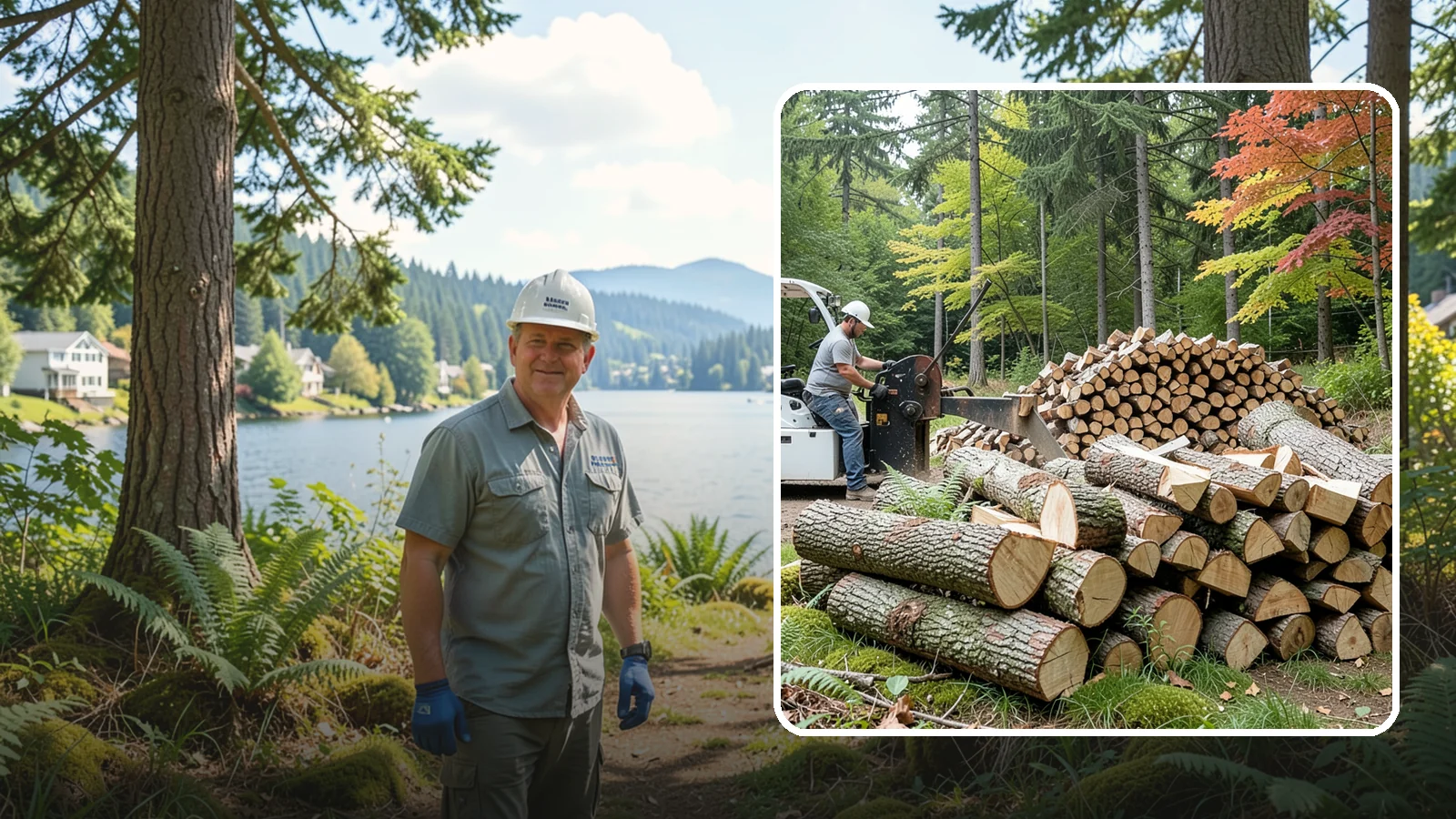 Storm Wood Processing in Milton, King County, WA - We process storm-downed trees and limbs into stacked, usable firewood.