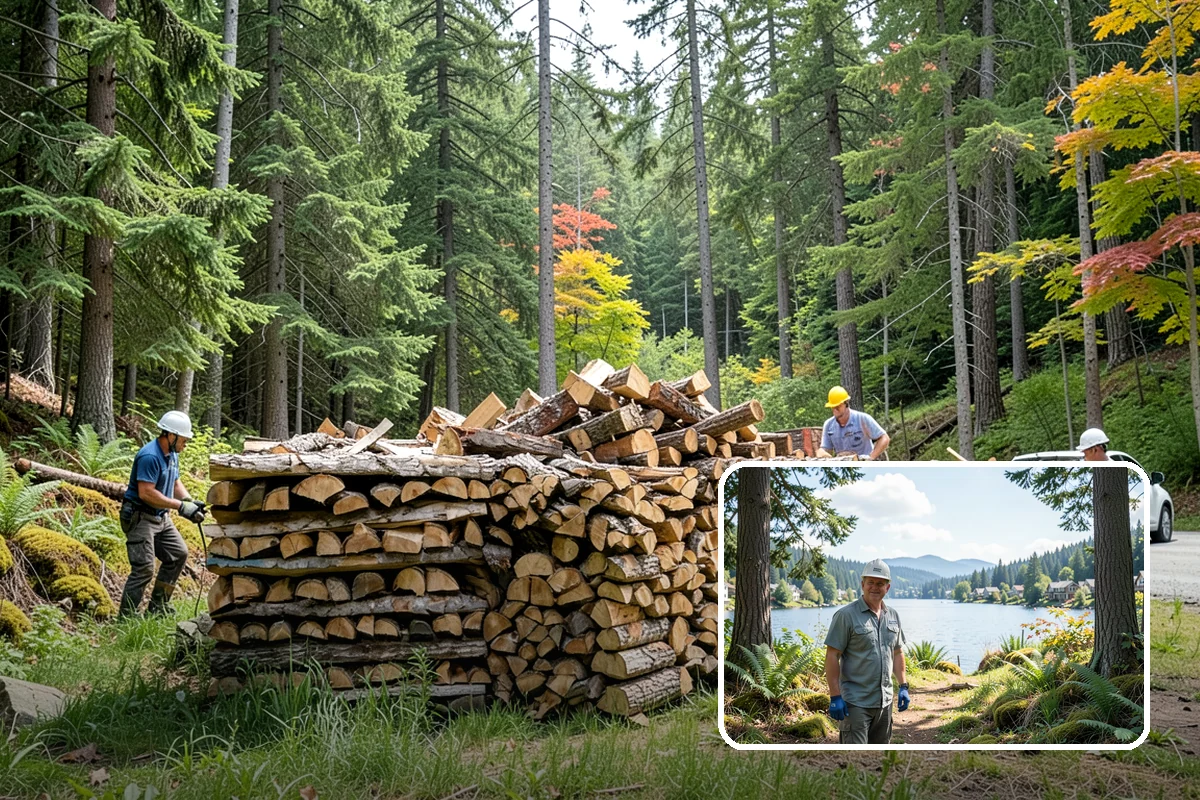 Storm Wood Processing in Milton, King County, WA - Recovers value from storm-damaged trees