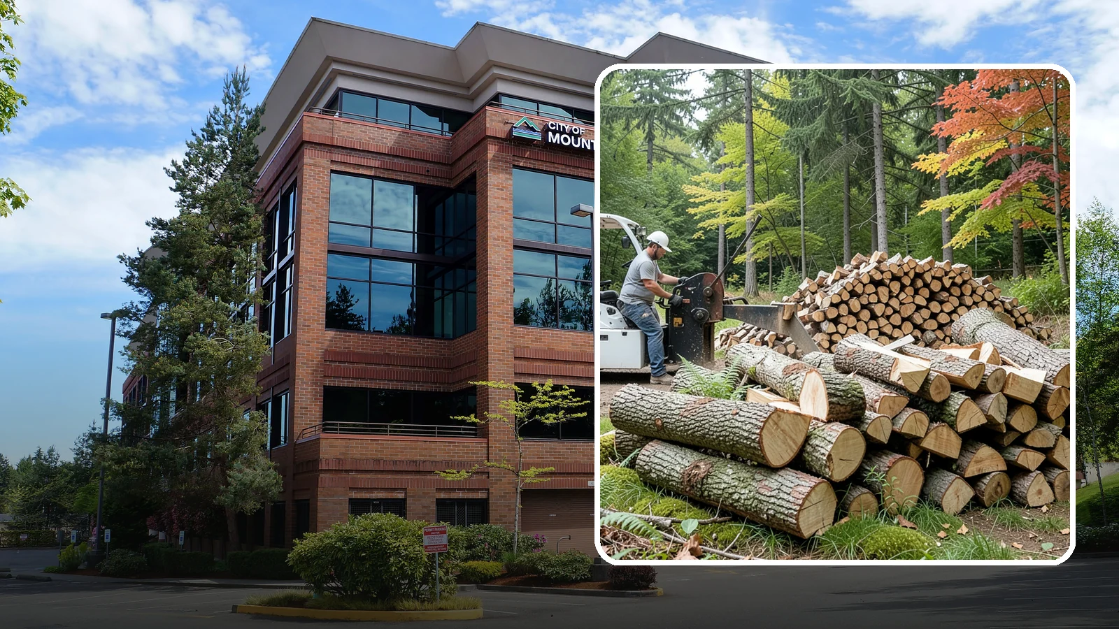 Storm Wood Processing in Mountlake Terrace, Snohomish County, WA - We process storm-downed trees and limbs into stacked, usable firewood.