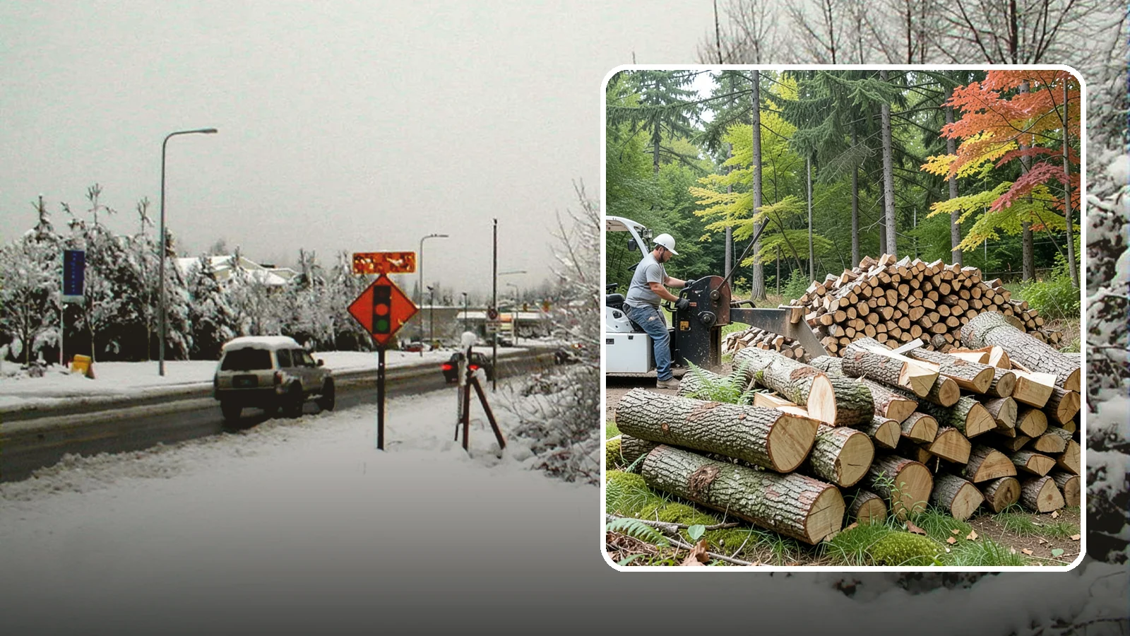 Storm Wood Processing in Newcastle, King County, WA - We process storm-downed trees and limbs into stacked, usable firewood.