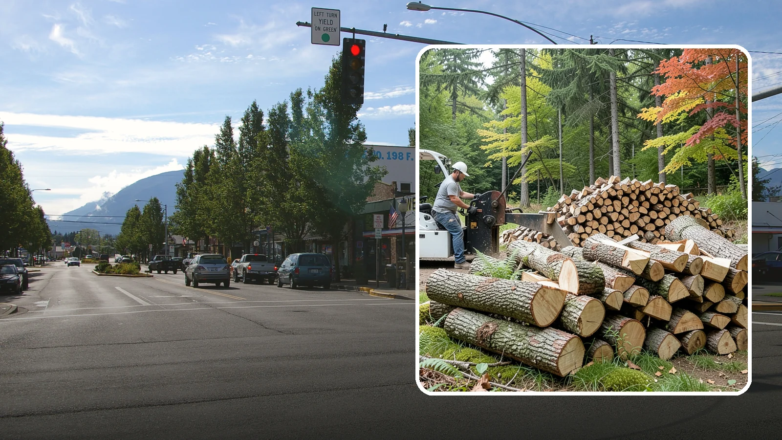 Storm Wood Processing in North Bend, King County, WA - We process storm-downed trees and limbs into stacked, usable firewood.