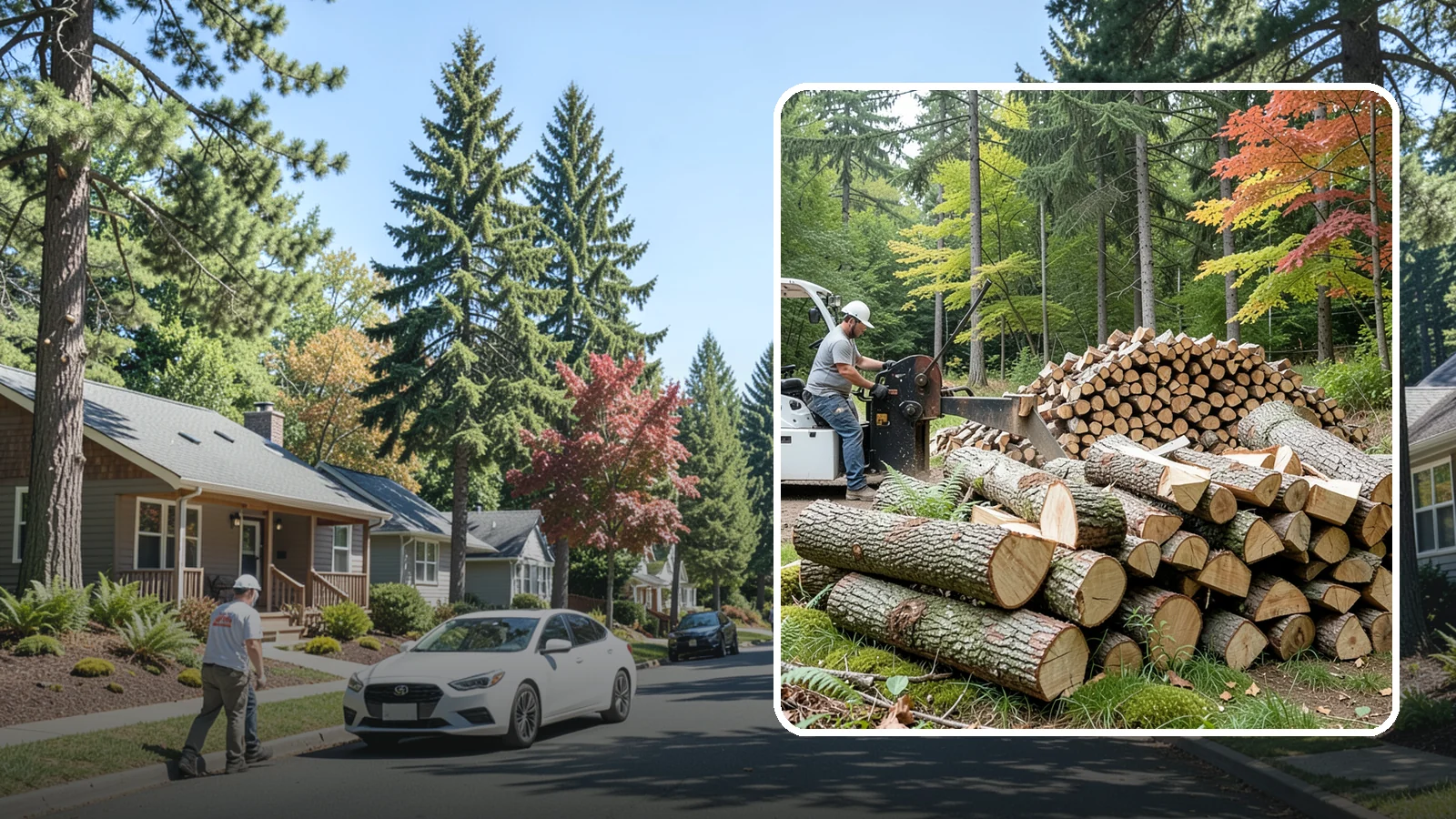 Storm Wood Processing in Orting, Pierce County, WA - We process storm-downed trees and limbs into stacked, usable firewood.