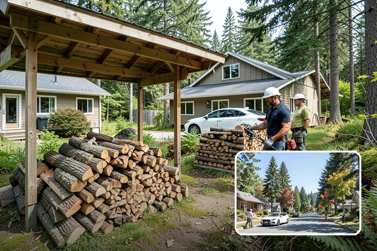 Storm Wood Processing in Orting, Pierce County, WA - Recovers value from storm-damaged trees