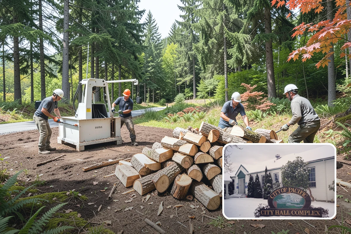 Storm Wood Processing in Pacific, King County, WA - Recovers value from storm-damaged trees