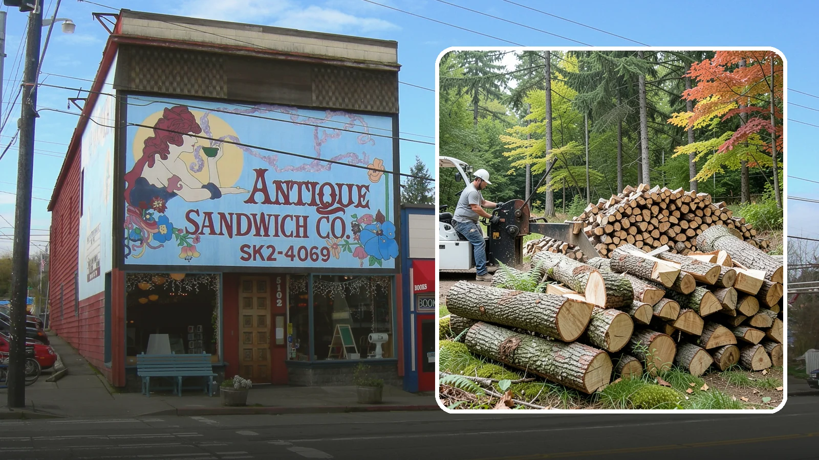 Storm Wood Processing in Ruston, Pierce County, WA - We process storm-downed trees and limbs into stacked, usable firewood.
