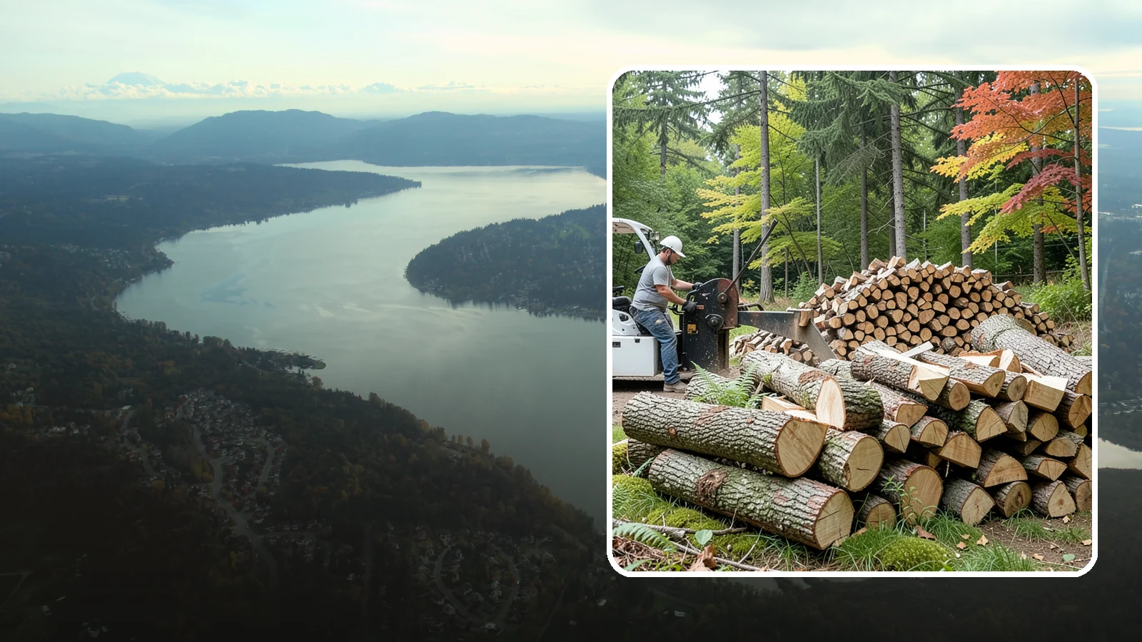 Storm Wood Processing in Sammamish, King County, WA - We process storm-downed trees and limbs into stacked, usable firewood.