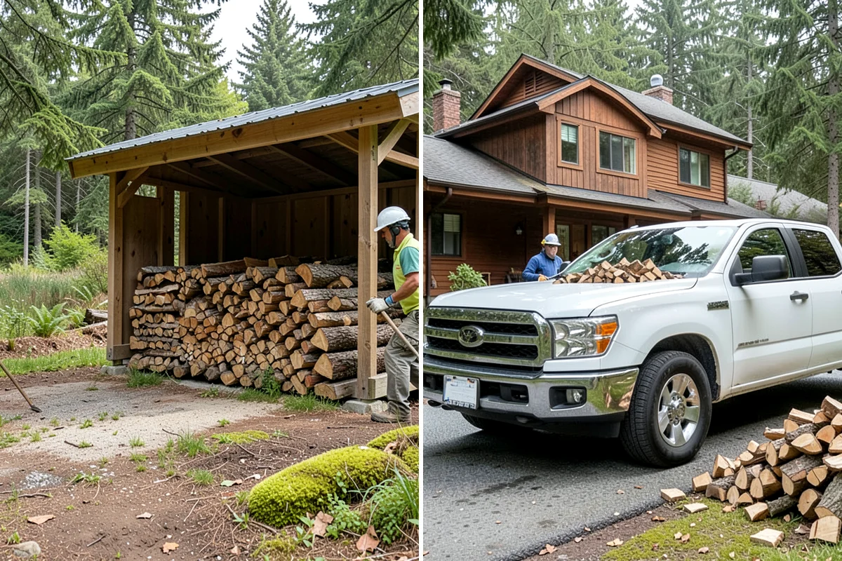 Storm Wood Processing in SeaTac, WA - We survey the storm damage on-site