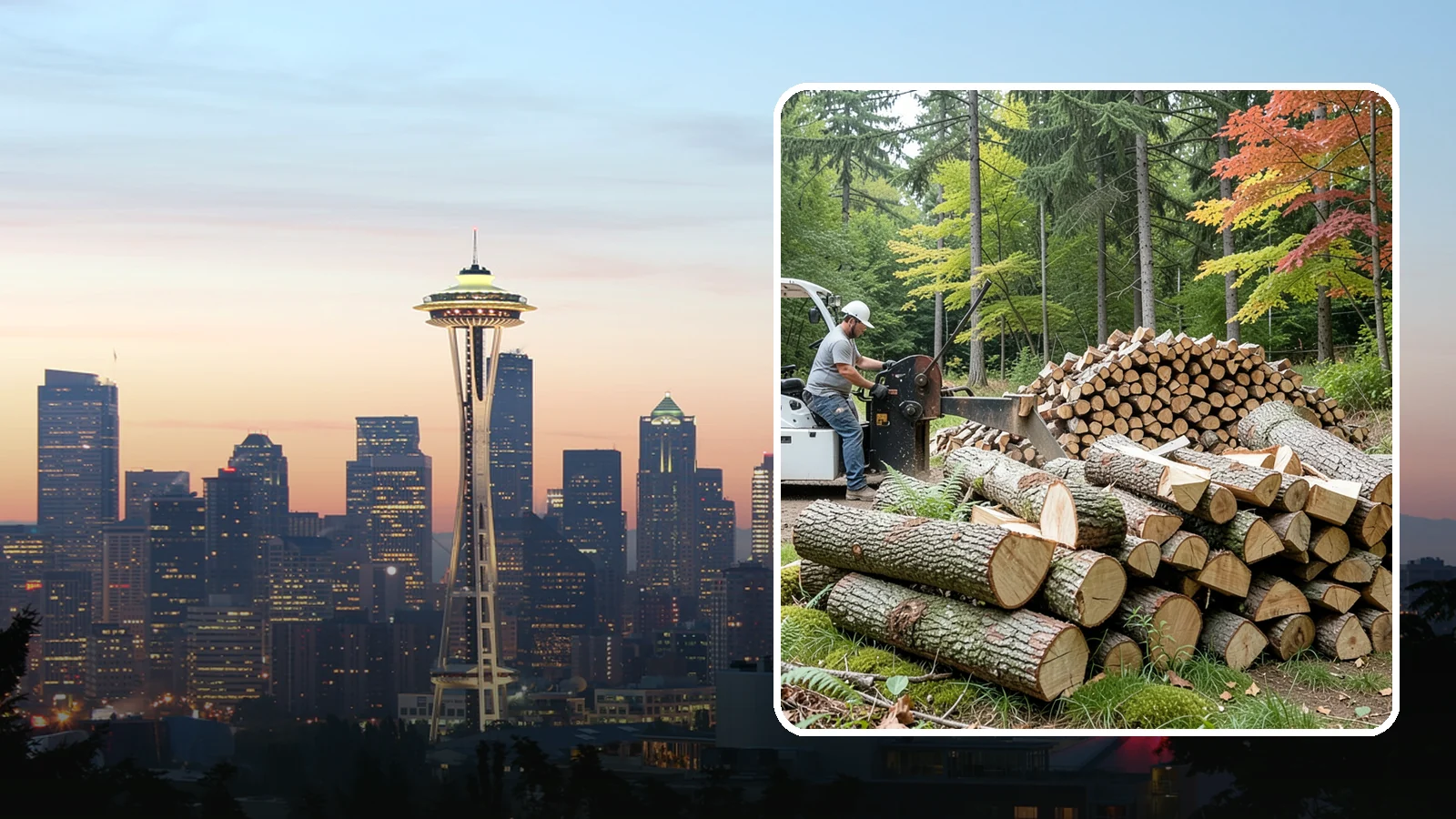 Storm Wood Processing in Seattle, King County, WA - We process storm-downed trees and limbs into stacked, usable firewood.