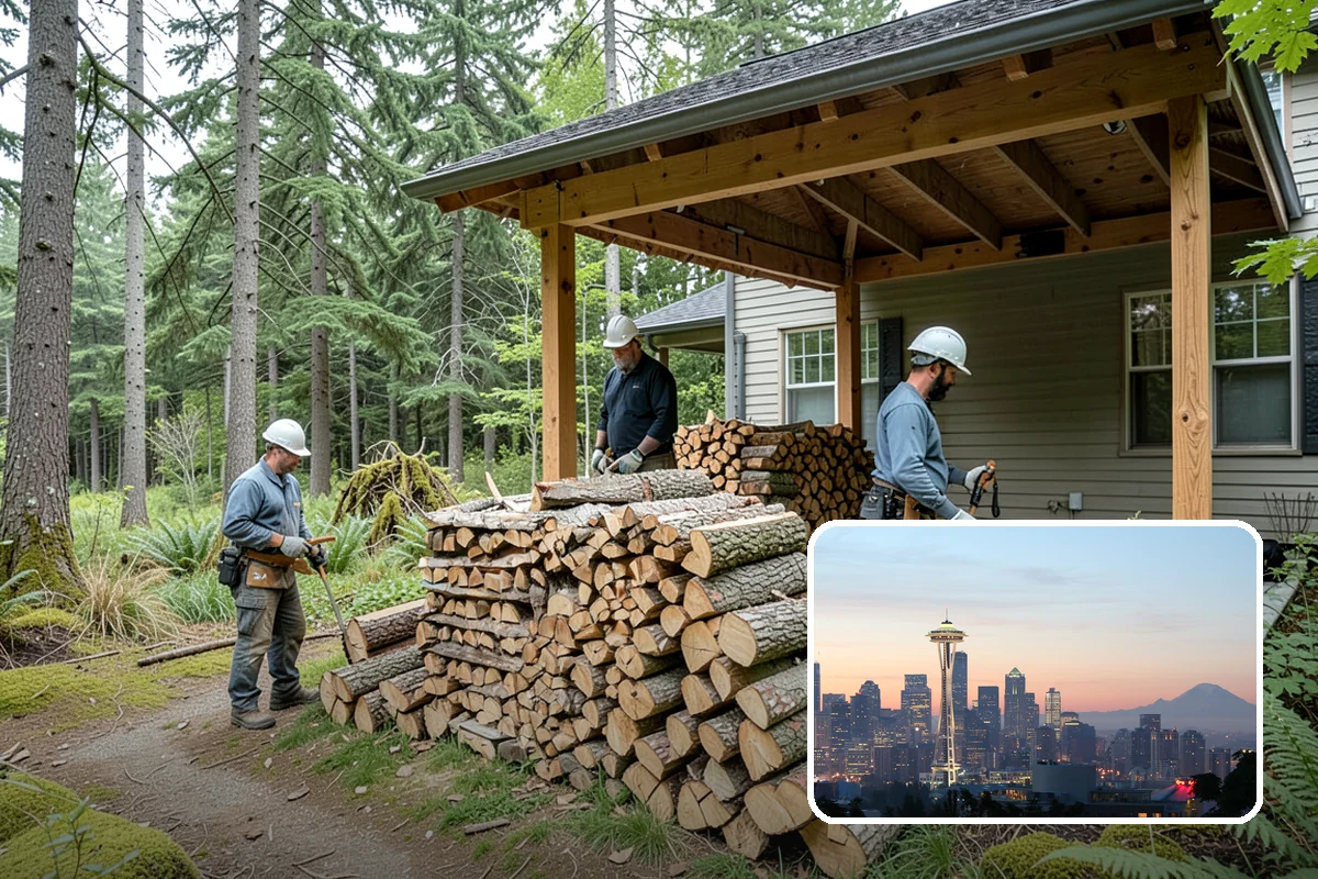 Storm Wood Processing in Seattle, King County, WA - Recovers value from storm-damaged trees