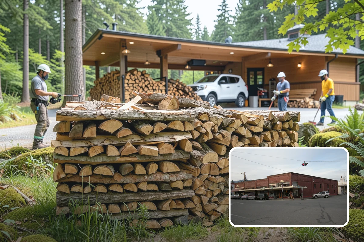Storm Wood Processing in Sedro-Woolley, Skagit County, WA - Recovers value from storm-damaged trees