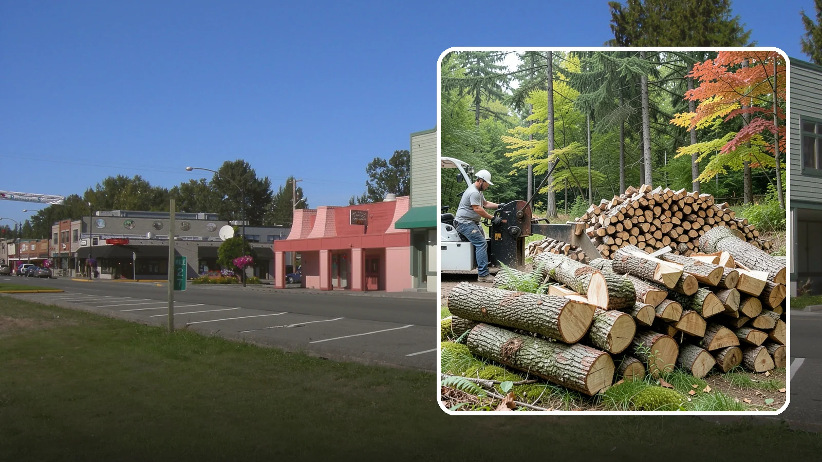 Storm Wood Processing in Snoqualmie, King County, WA - We process storm-downed trees and limbs into stacked, usable firewood.